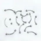 50pcs 16G Surgical Steel Curved Bent Barbell Tongue with Ball Piercing Jewelry