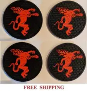 FIREBALL CINNAMON WHISKEY 4 BEER BAR TOP SPILL MAT RUBBER COASTERS NEW