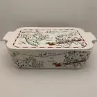 Grace Christmas Santa Tracker Oven Safe Covered Casserole Rectangular Dish w/Lid