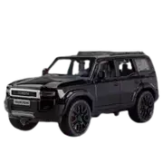 Prado SUV Car Model Toys Alloy Diecast Pull Back 6 Openable Doors Sound Light Off-Road Vehicle Gifts for Kids Collection