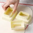 3Pcs/Set Wavy Edge Rectangular Cookie Cutters Plastic Pastry Moulds Fondant