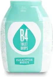B4 Toilet Drops Toilet and Bathroom Deodorizer Drops, 150 Uses, 2 Ounce Bottle (Eucalyptus Breeze)