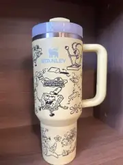 SpongeBob SquarePants Inspired Engraved Stanley Tumbler Stainless Steel 40oz