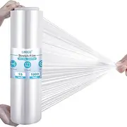 LINICE Stretch Wrap Roll 1000 ft 60 Gauge Industrial Strength 15 inch Wide Clear Plastic Film for Palletized Shipping, Surface Protection Moving Supplies Furniture Packaging (2)