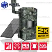 Farm Security Cameras without WIFI Solar Panel Outdoor Hunting 2K LIVE VIEW SIM