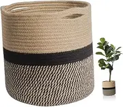 GAXIRE Cotton Woven Flowerpot Storage Organizer Basket Multi Functional Household Decorative Weave Basket for Laundry Room Nursery Home Lightweight and