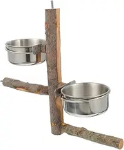 BESPORTBLE 1PC Parrot Perch with Bowl Durable Play Stand for Birds for Parakeets Cockatiels and Conures Convenient Feeding