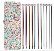 Tunisian Crochet Hooks Set Afghan Crochet Hooks Aluminum Needles Tools for Beginners+ Burable Cloth Case 11-Pack