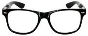 CLEAR LENS BLACK SHINY GLASSES CLASSIC VINTAGE RETRO SUNGLASSES SHADES UVB UVA