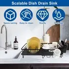 Expandable Sink Dish Drainer Carbon Steel Dish Drying Rack Multifunctional NuzGo