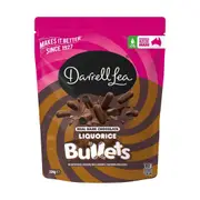 Darrell Lea Dark Chocolate Liquorice Bullets 204g x 12