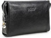 Mens Clutch Bag Leather Contacts Anti Theft Wristlet Handbag Wallet Multiple Compartments Card Phone Holder Purse Travel Bag