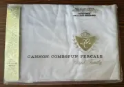 Vintage NEW Cannon Combspun Percale TWIN Fitted Bottom Sheet WHITE Made in USA