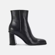 Dolce Vita Womens Timone Ankle Boots Booties Black Pointed Toe Block Zip SZ 10