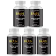 Brain Actives Cognitive Energy & Memory Enhancing Supplement Capsules 5 Bottles
