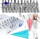 Icing Piping Bags & Tips Set: 74 Pcs, Cake Decorating Kit 48 Numbered Frosting
