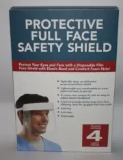 4 Safety Full Face Shields Reusable Washable Protection Cover Face Mask NIB