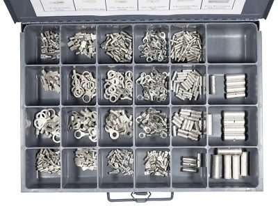 Non-insulated Electrical Connector Assortment 22-2 gauge with tray 415 PCS