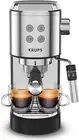KRUPS XP444C50 2 Cups Espresso Machine Stainless Steel Tamper, Milk Frother--NEW