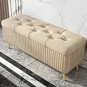 Upholstered Velvet Bench, Classic Entryway Bench, Shoe Bench, Bedroom End of Bed Bench, Dining Room Bench, Wood Storage Stool, Multiple Sizes (G 100 * 40 * 45cm(39 * 16 * 18inch))