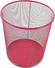 STOBOK Iron Mesh Trash Can Small Metal Waste Bin for Bedroom Office Home Pink Plastic Storage