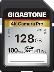 [Gigastone] 128GB SD Card V30 SDXC Memory Card High Speed 4K Ultra HD UHD Video Compatible with Canon Nikon Sony Pentax Kodak Olympus Panasonic Digital Camera
