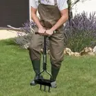 ~ Manual Lawn Aerator Corer Plug Aerator with Cleaning Tool for Compacted Soil