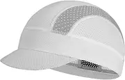 [MEJORMEN] XXL Cooling Skull Cap Under Helmet with Sun Visor Performance Mesh Cycling Cap for Men Women Running Hat for Big Head White, White, Medium-Large