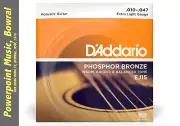 D'Addario EJ15 Phosphor Bronze Acoustic Guitar strings Extra Light 10-47