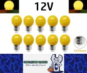 10 x Yellow 12v E27 1W LED Bubble Globe Frosted Yellow Lens sign party (10pcs)