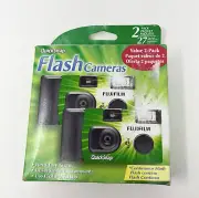 2 Fujifilm Fuji Quicksnap 400 Single Use Disposable 35mm Camera with Flash NEW