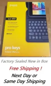 New In Box ZAGG Pro Keys Wireless Keyboard & Detachable Case Apple iPad 8th Gen