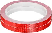 uxcell 2 Rolls Reflective Tape 0.4" x26ft Adhesive Night Safety Warning Tapes Outdoor Bicycle Adhesive Reflector Stickers for Vehicles Trailers Trucks Bike Cars Signs, Red