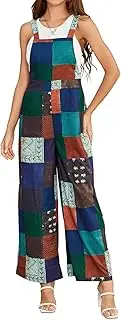 [WDIRARA] Women's Patchwork Sleeveless Casual Rompers Overalls Jumpsuit