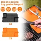 2Pcs Griddle Tools Mat Silicone Heat Resistant Spatula Mat for Outdoor RocEM