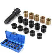 16pcs/set M14 x1.25 mm Spark Plug Rethread Repair Tap Tool Thread Reamer Inserts
