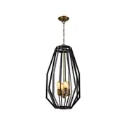 CLA Lighting GAMBA Wide/Narrow Angular Cage Pendant Light - Narrow Antique Brass