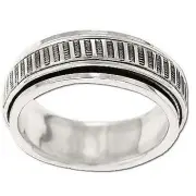 Sterling Silver Watchband Spinner Band Ring