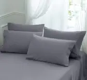 Microfiber Pillow Cases - King Size Set of 4-1800 Thread Count Ultra Soft Gre...