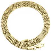 10K Yellow Gold 1.90mm Hollow Franco Chain 3D Square Box Necklae 18 - 30 Inches