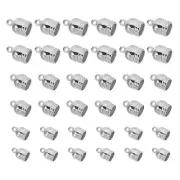 6.5mm, 8mm, 9mm Cord End Caps Set, 150Pcs Round Cord Findings Clasp,White Silver