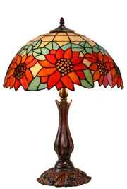 Large 16" Large Sunflower Style Tiffany Table Lamp