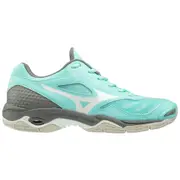 Mizuno Womens Wave Phantom 2 NB Netball Indoor Sports Shoes (Aruba Blue/Grey)