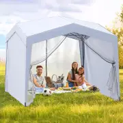 Costway3 x 3 m Pop up Canopy Tent with 4 Sidewalls and Mesh Netting-White