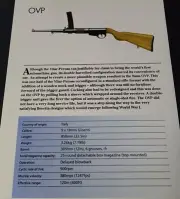 OVP SMG Submachine Gun Picture Out of Print Spec Sheet Display Art