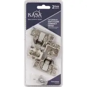 KasaWare 1/2 In. Overlay Soft-Close Hinge (2-Pack) KFHCS012-B-2 Hardware