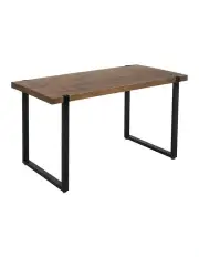 [Levede] Industrial Wooden Dining Table 140cm in Dark Brown
