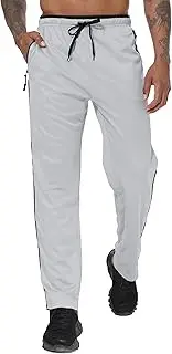 [YuKaiChen] Men's Jogging Bottoms Straight Leg Tracksuit Bottoms Open Hem Loose Fit Lightweight Quick Dry Jogging Pants