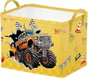 Runtoo Monster Truck Nursery Decor Baby Basket Racing Car Baby Shower Decorations Gift Basket Toddler Toy Box Laundry Hamper Closet Storage Bins