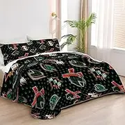 Allenjoy King Size Hero Academy Quilt Bedspreads Japanese Anime Bed Set Bedding Coverlet Fabric Washable with 2 Pillow Shams SC00343-007
